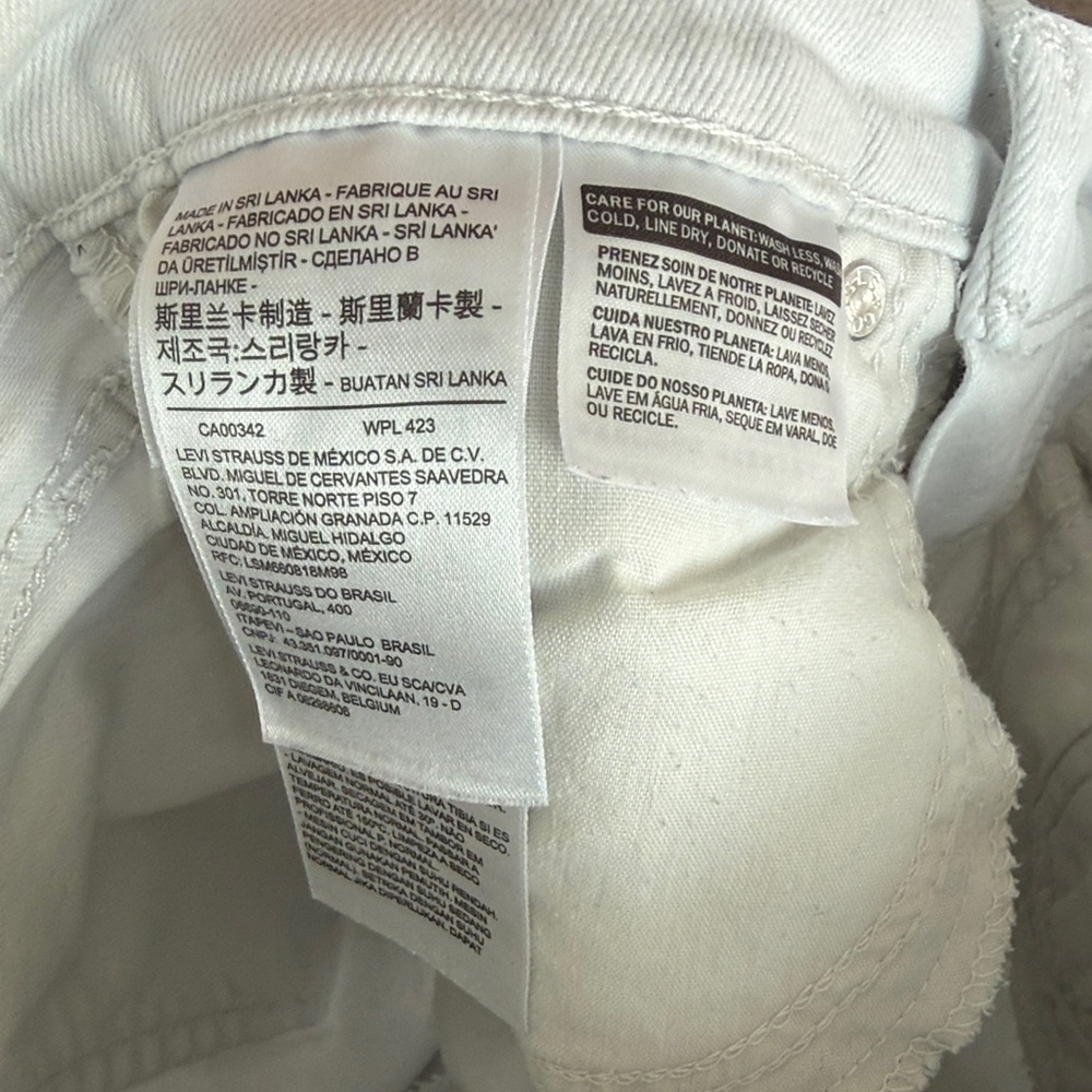 Levi's White High Waist Distressed Jean Shorts - Picture 13 of 13